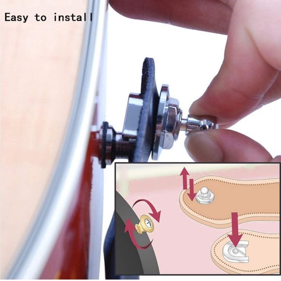 NEW 6 PCS Guitar Strap Locks Buttons Non-slip Security Straplocks guitar (Gold) - Picture 4 of 10